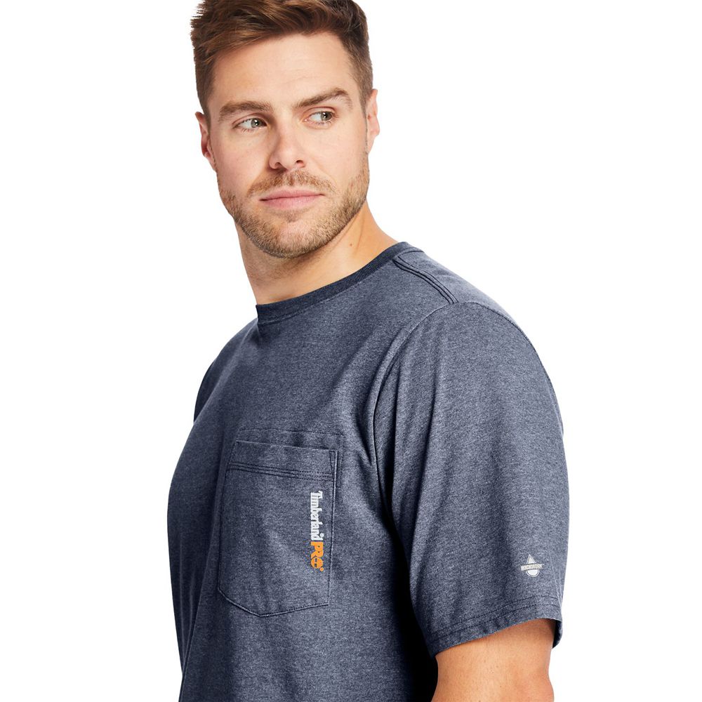 Camisetas Timberland Hombre Pro® Big & Tall Base Plate Short-Sleeve Azul Marino - Chile OCG-895403